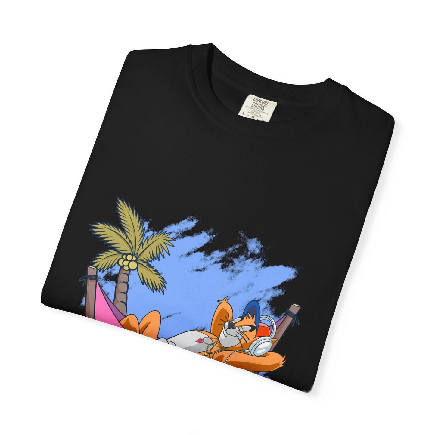 Chill Vibes T-Shirt, Unisex Relaxation Tee, Beach Day T-Shirt, Fun Summer Apparel, Cartoon Hammock Tee