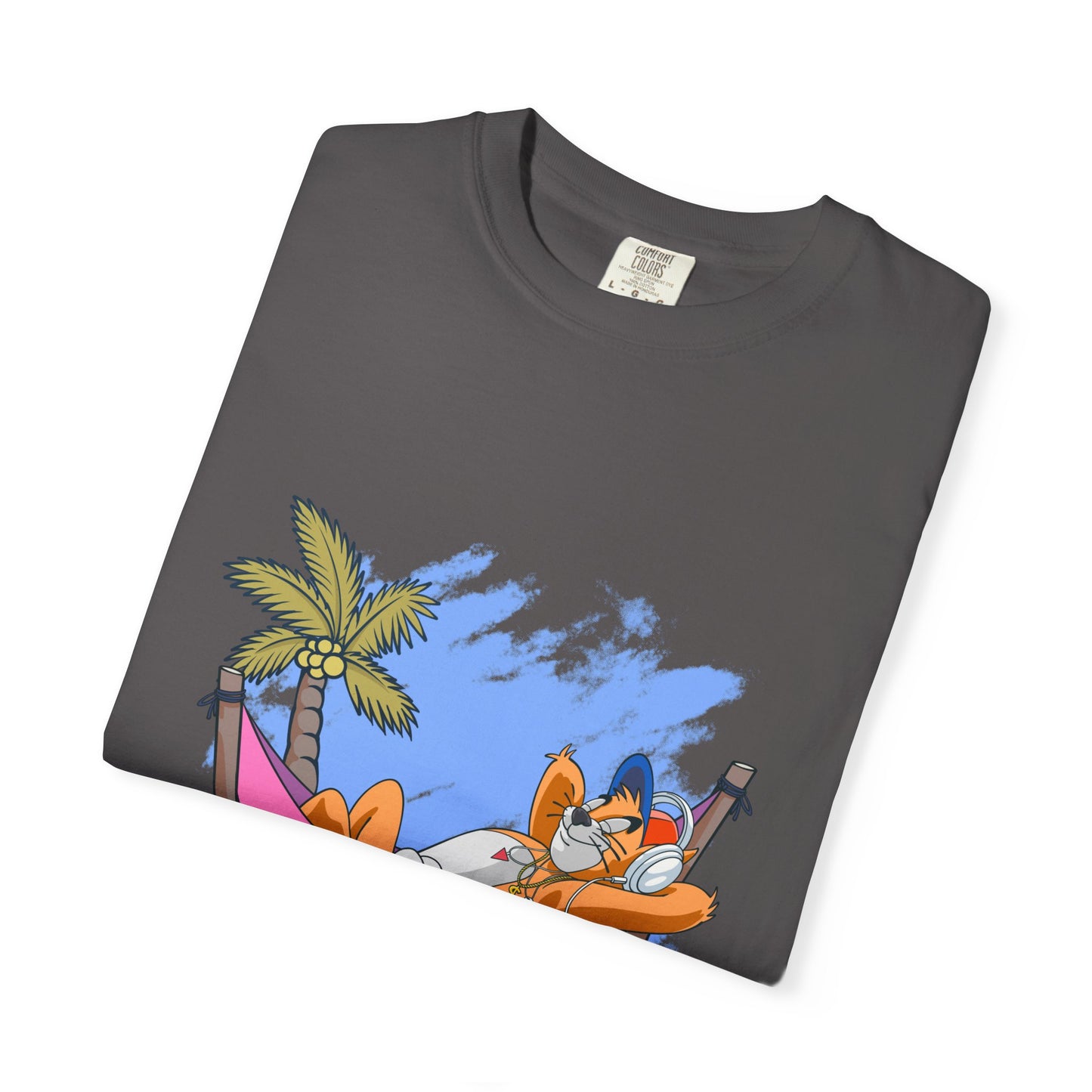 Chill Vibes T-Shirt, Unisex Relaxation Tee, Beach Day T-Shirt, Fun Summer Apparel, Cartoon Hammock Tee