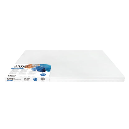 Artist Stretched Canvas, 24"X30", 2 Pack, 100% Cotton Acid Free, White, Deluxe Canvas, for All Skill Levels