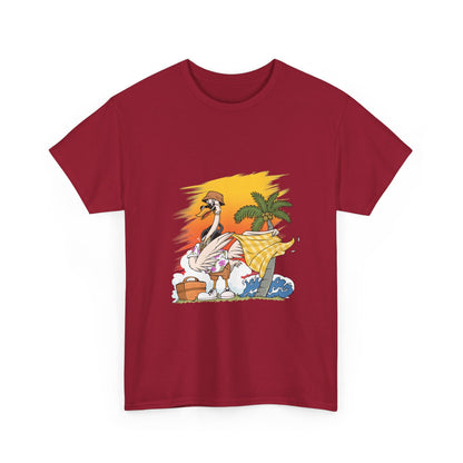 T-Shirt with Tropical Vibe Design, Vacation Apparel, Beach Party Top, Unique Gift for Adventurers, Summer Style Tee